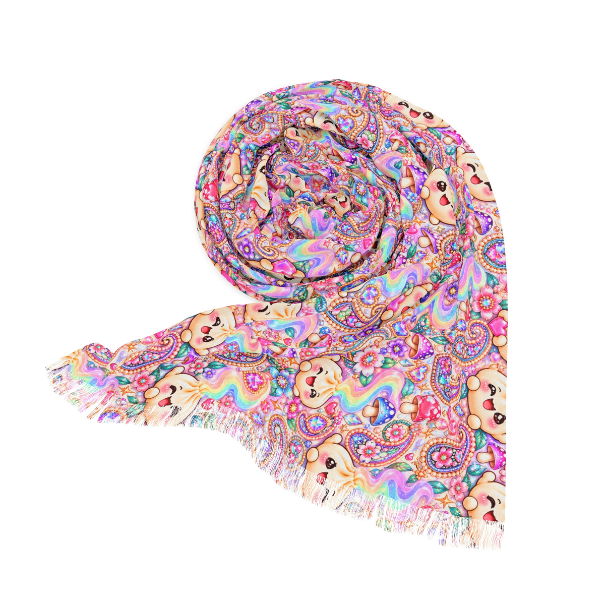 Dimsum Dream Light Scarf — Pastel Kawaii Festival Wrap