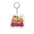 I'm Her Wanton Square Keychain — Cute Kawaii Dumpling Couple Accessory