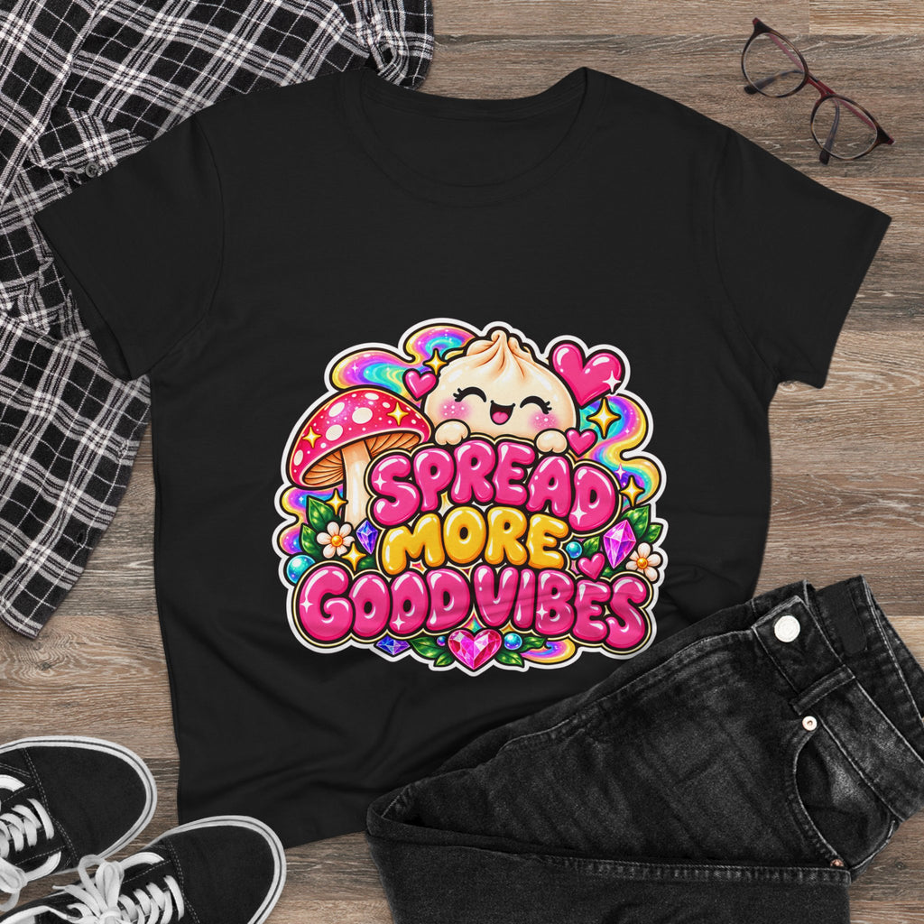 Good Vibes Tee — Cute Kawaii 'Spread More Good Vibes' Women's T-Shirt