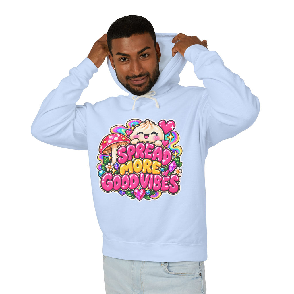 Good Vibes Hoodie — "Spread More Good Vibes" Cute Kawaii Graphic Pullover