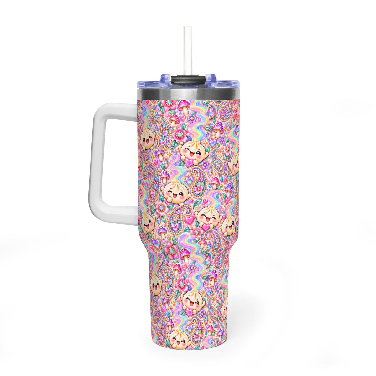 Wanton Dimsum Buns 40oz Rainbow Dumpling Tumbler — Insulated Travel Cup