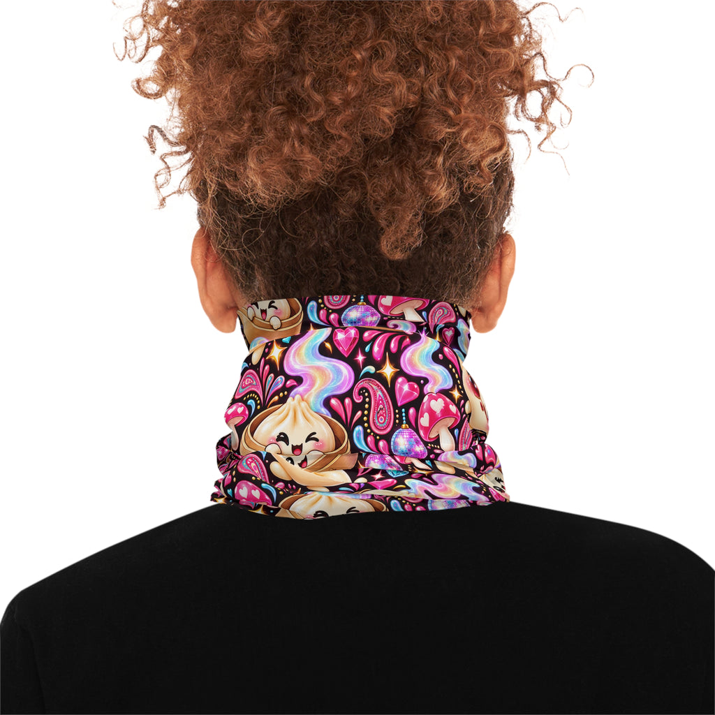 Kawaii Dumpling Neck Gaiter — Colorful Festival Face & Neck Cover