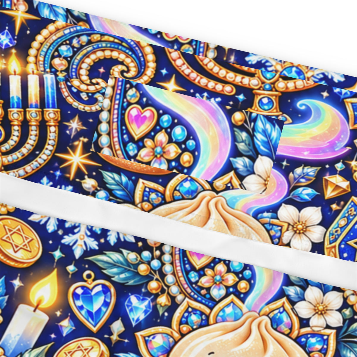 Eight Cozy Nights Plus Size Hanukkah Leggings — Dumpling & Dreidel Print
