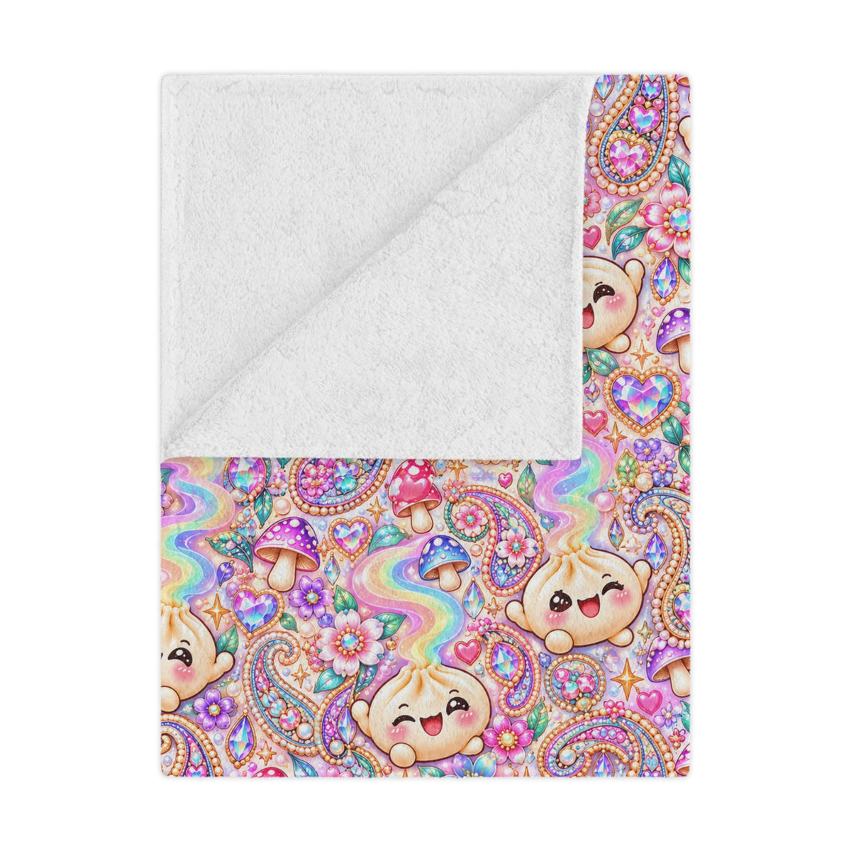 Cozy Buns Club Minky Blanket — Pastel Dumpling Plush Throw