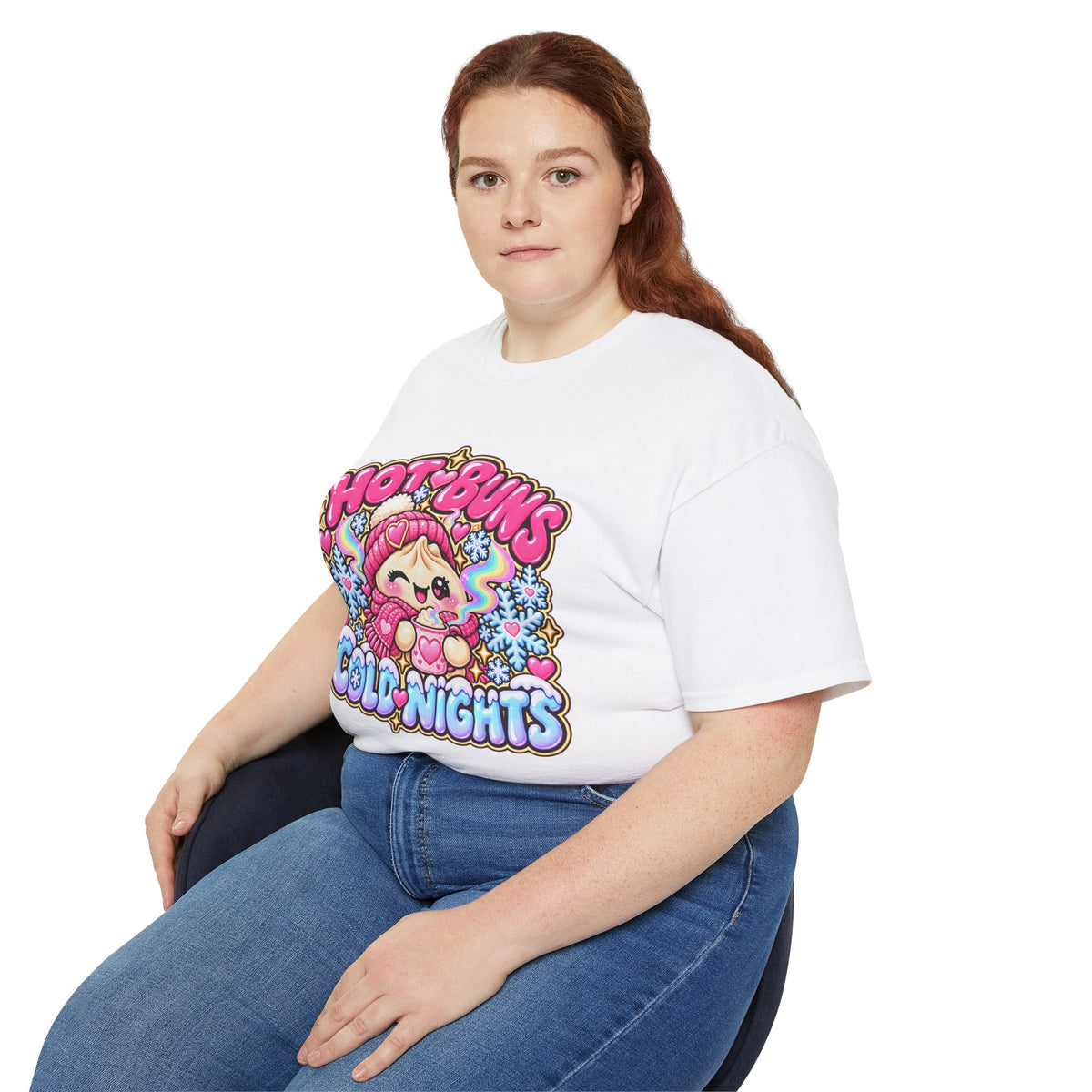 Hot Buns Cold Nights Tee — Cute Winter Graphic T-Shirt