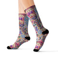 Cozy Buns Club Crew Socks — Psychedelic Dumpling Paisley