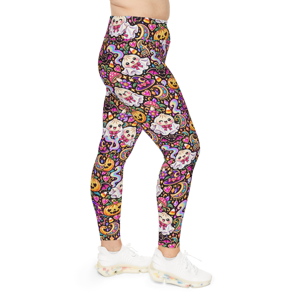 Spooky Buns Plus Size Halloween Leggings — Ghost & Pumpkin Dumplings