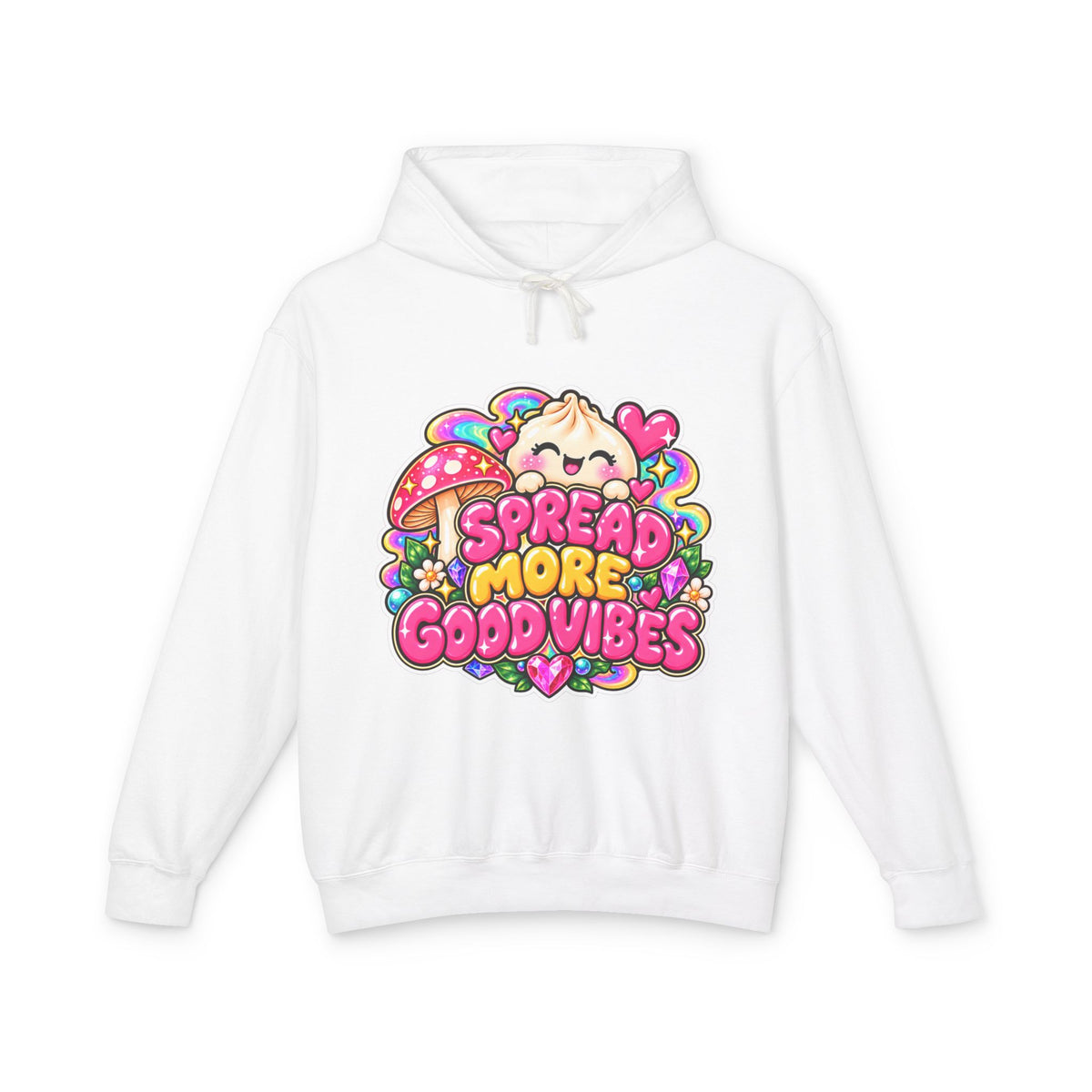 Good Vibes Hoodie — "Spread More Good Vibes" Cute Kawaii Graphic Pullover