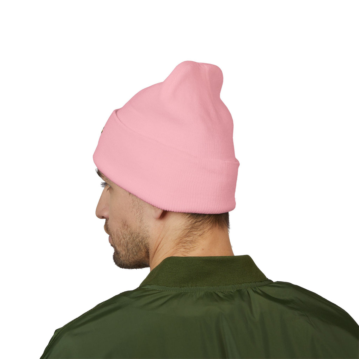 Embroidered Floral 'Love' Cuffed Beanie "Spread More Good Vibes"