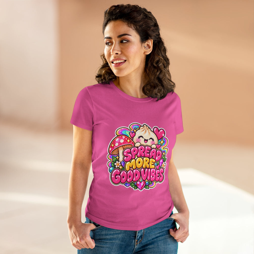 Good Vibes Tee — Cute Kawaii 'Spread More Good Vibes' Women's T-Shirt