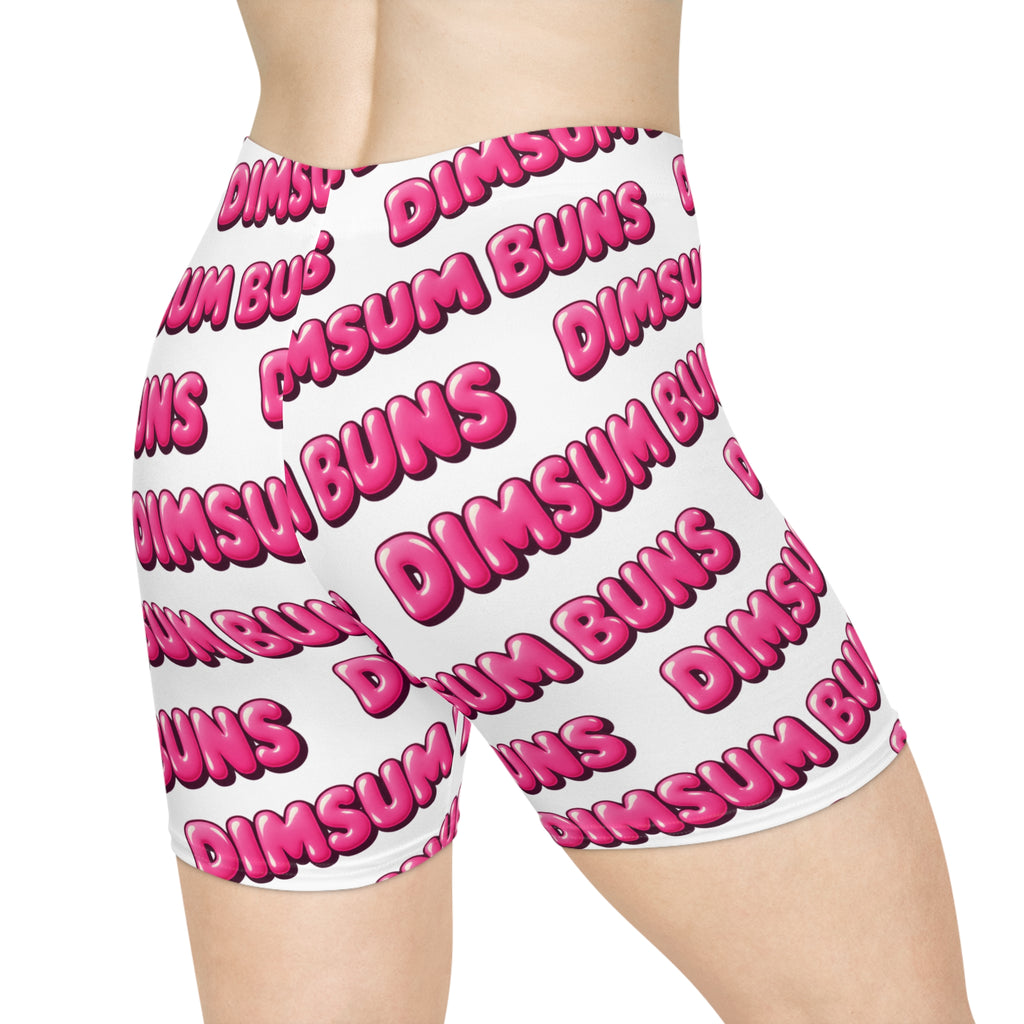 Biker Shorts — Playful "Dim Sum Buns" All-Over Print Women’s Bike Shorts