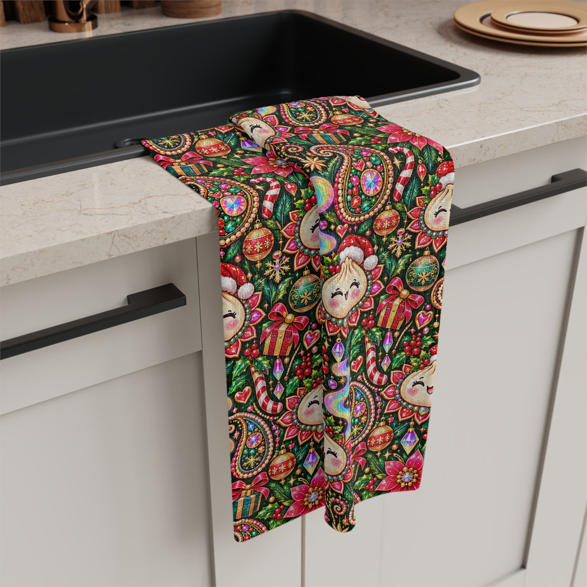 Merry Bunsmas Christmas Tea Towel — Paisley Dumpling Kitchen Decor