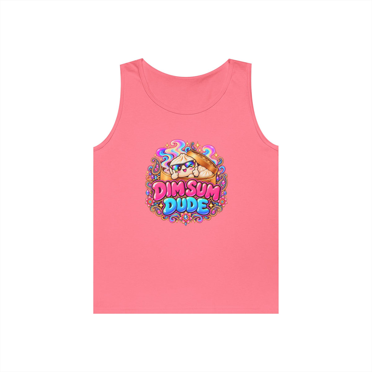 Dim Sum Dude Tank Top — Cute Cartoon Dumpling Graphic Tank
