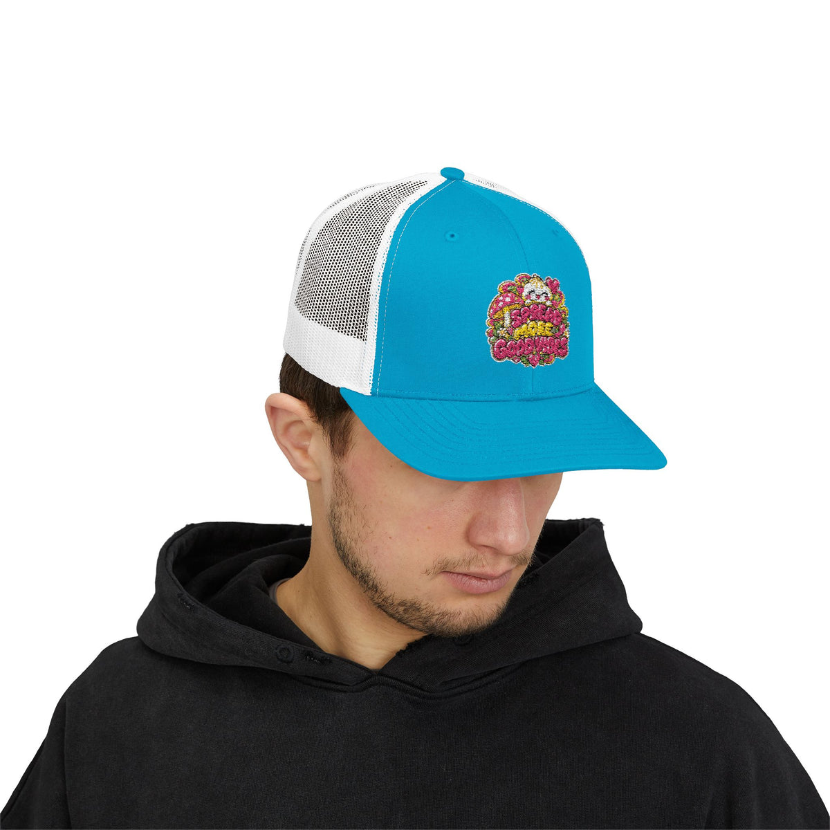 Spread More Good Vibes Snapback Trucker Cap — Sparkle Dumpling Patch Hat