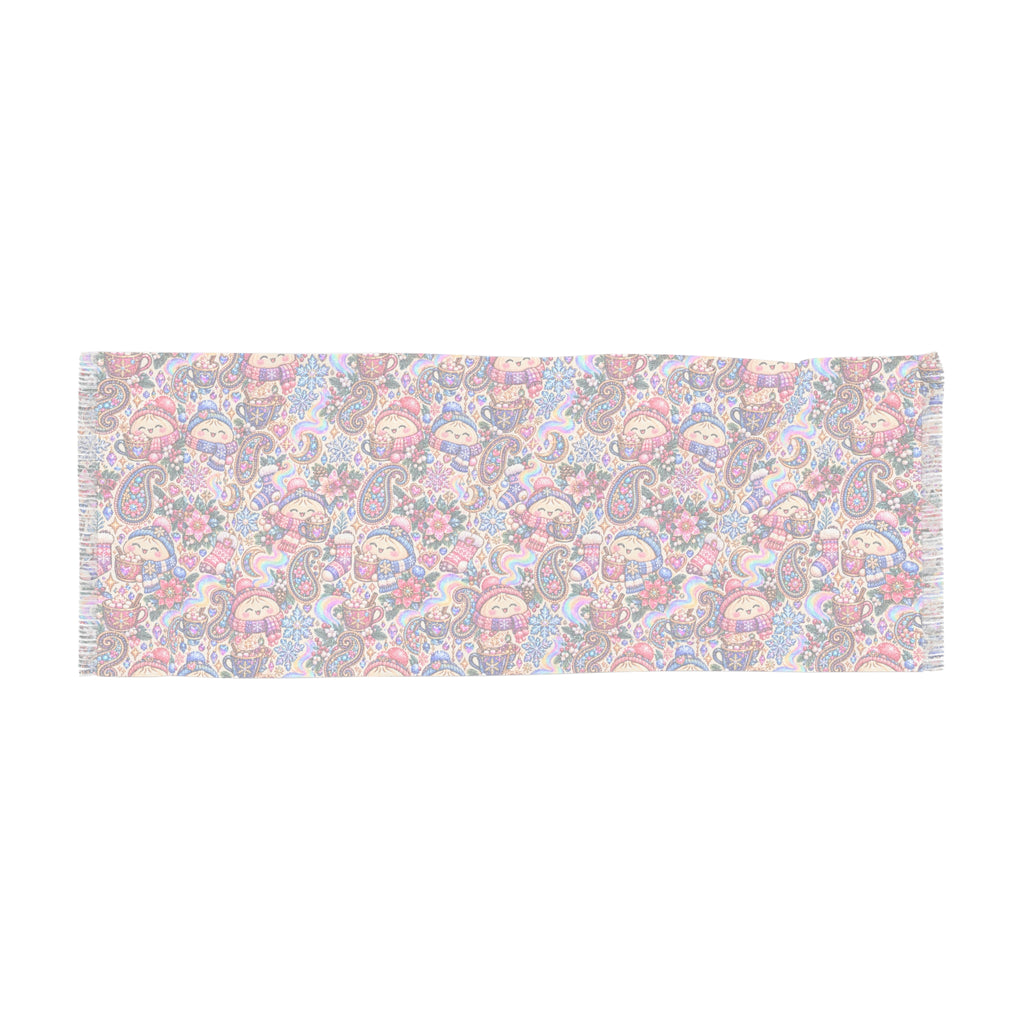 Floral Cozy Dumpling Light Scarf – Colorful Boho Patterned Wrap