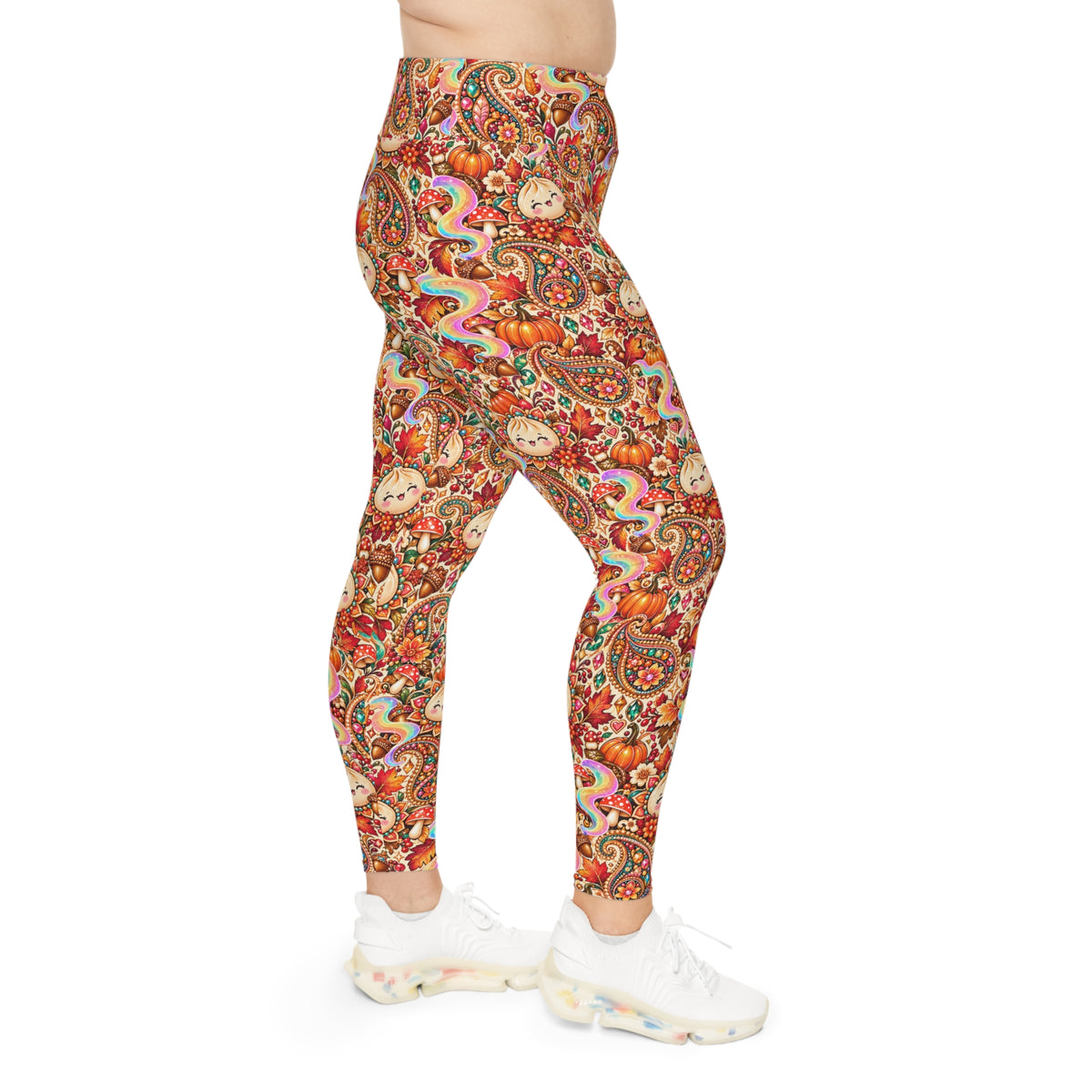 Stuffed Buns Plus Size Fall Leggings — Pumpkin Dumpling Print