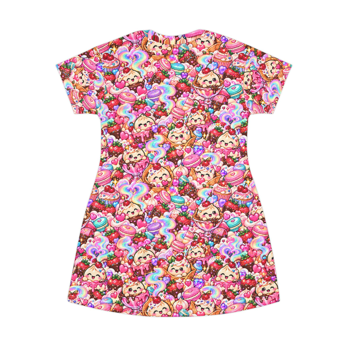 Candyland Dumpling T-Shirt Dress — Kawaii Dessert Print