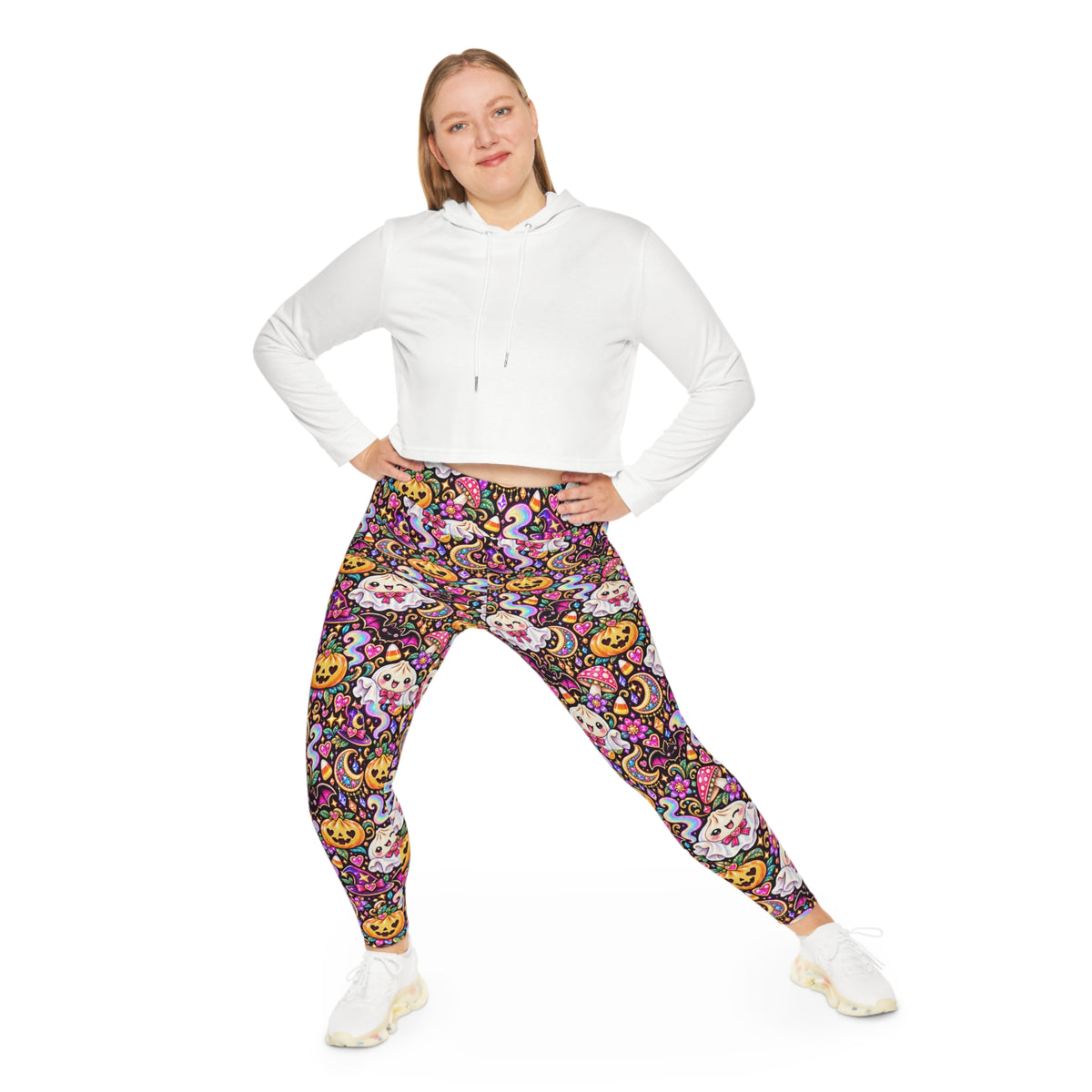 Spooky Buns Plus Size Halloween Leggings — Ghost & Pumpkin Dumplings