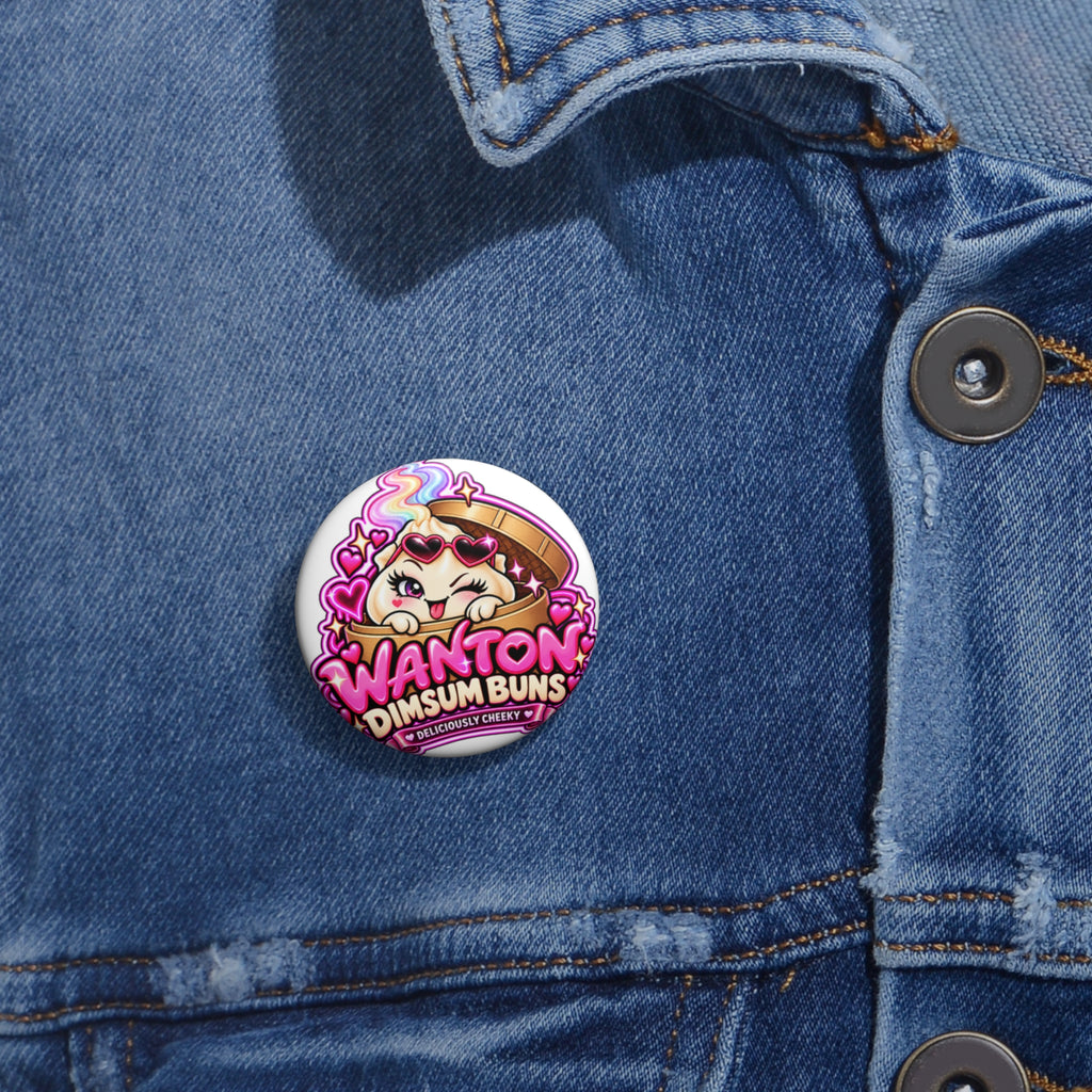 Wanton Dimsum Buns Pin Button — Kawaii Dumpling Badge