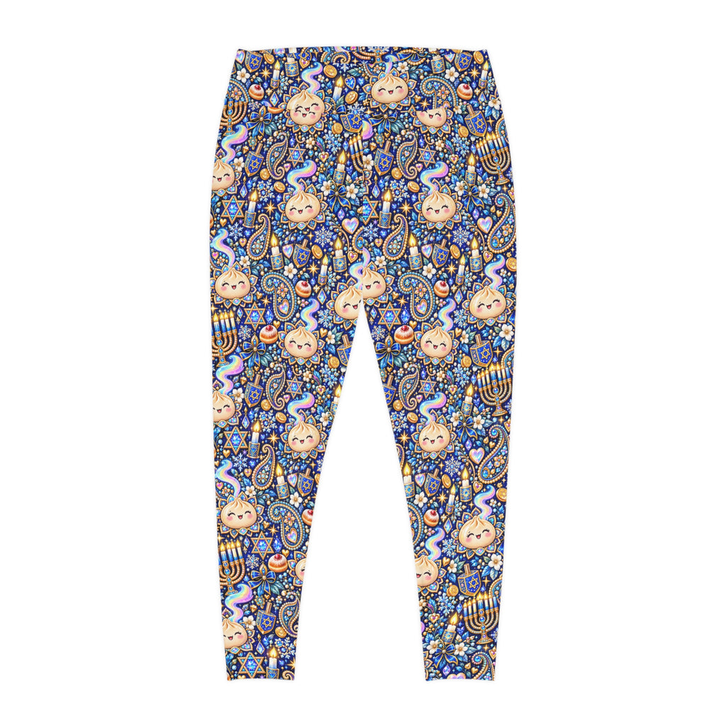 Eight Cozy Nights Plus Size Hanukkah Leggings — Dumpling & Dreidel Print