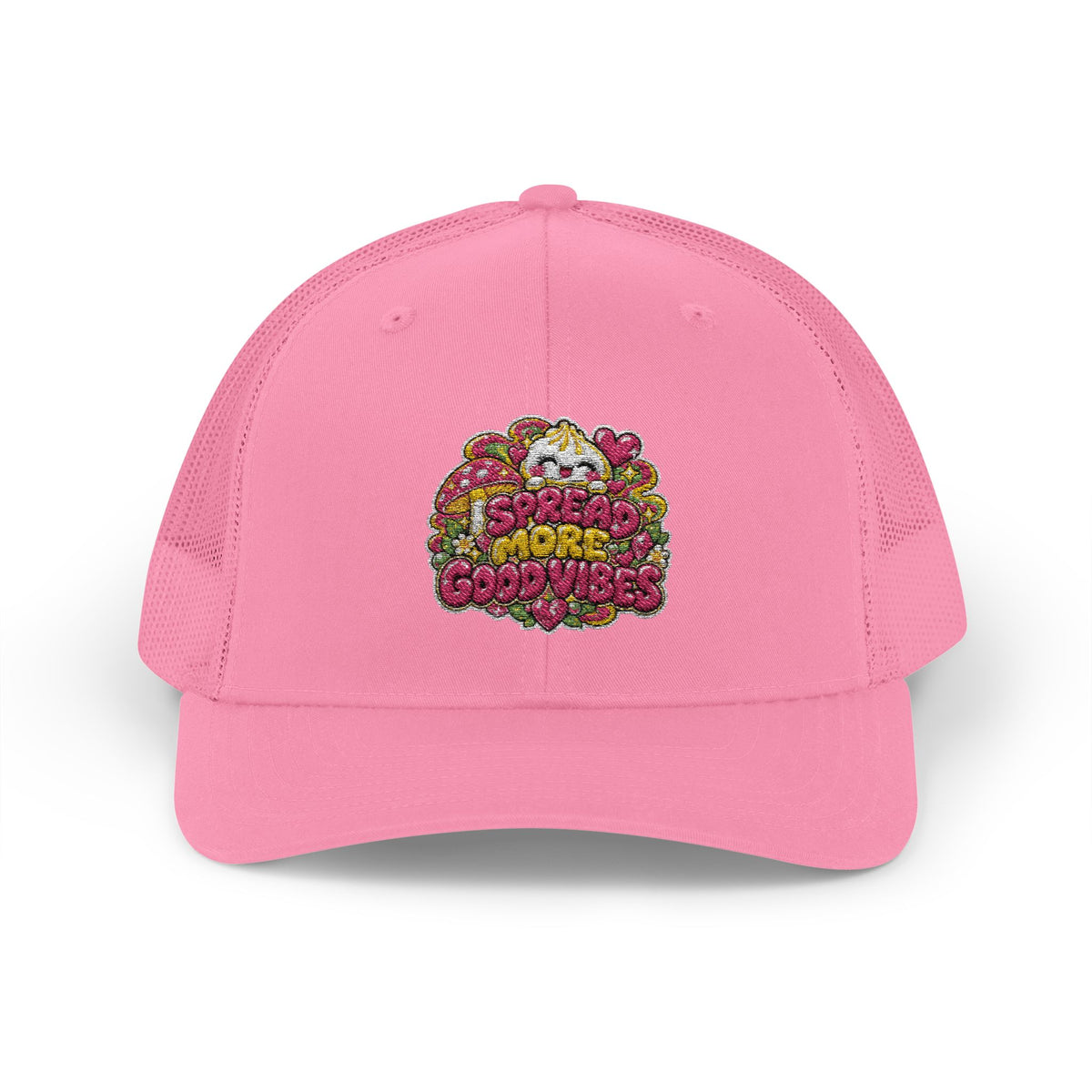 Spread More Good Vibes Snapback Trucker Cap — Sparkle Dumpling Patch Hat