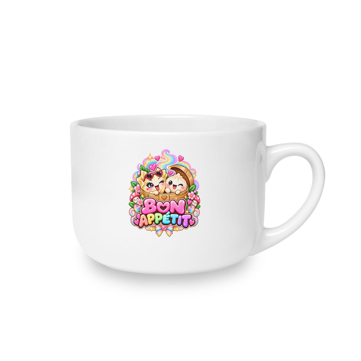 Floral Wanton Dimsum Buns 25oz Latte Mug