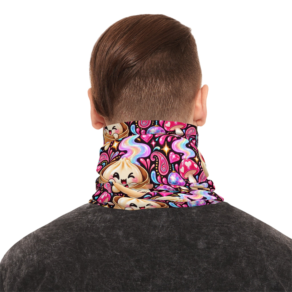 Kawaii Dumpling Neck Gaiter — Colorful Festival Face & Neck Cover
