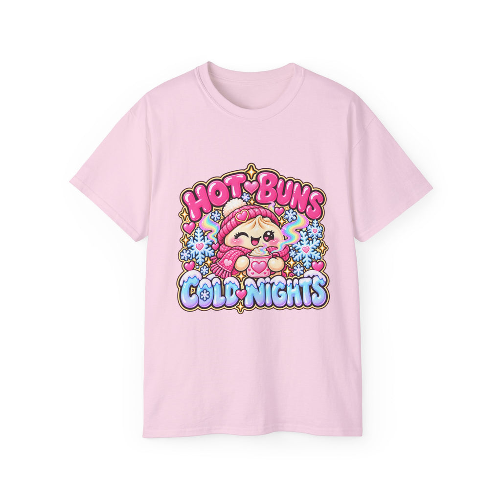 Hot Buns Cold Nights Tee — Cute Winter Graphic T-Shirt