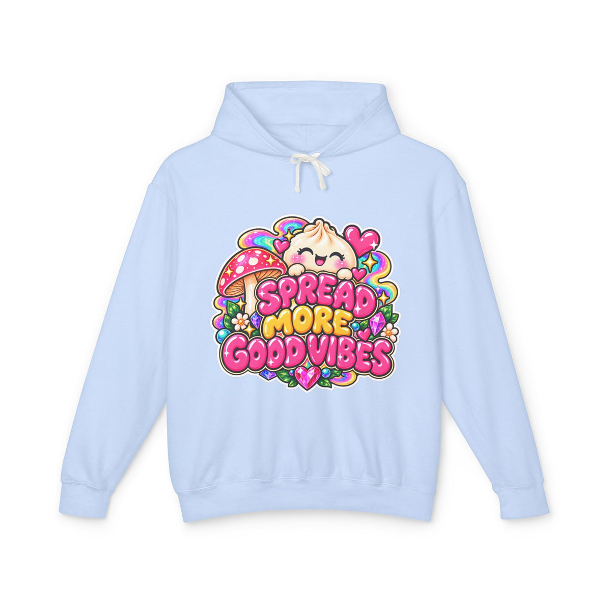 Good Vibes Hoodie — "Spread More Good Vibes" Cute Kawaii Graphic Pullover