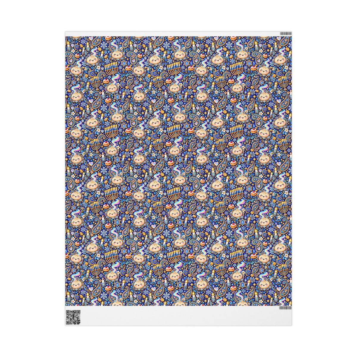 Eight Cozy Nights Hanukkah Wrapping Paper — Kawaii Dumpling Gift Wrap