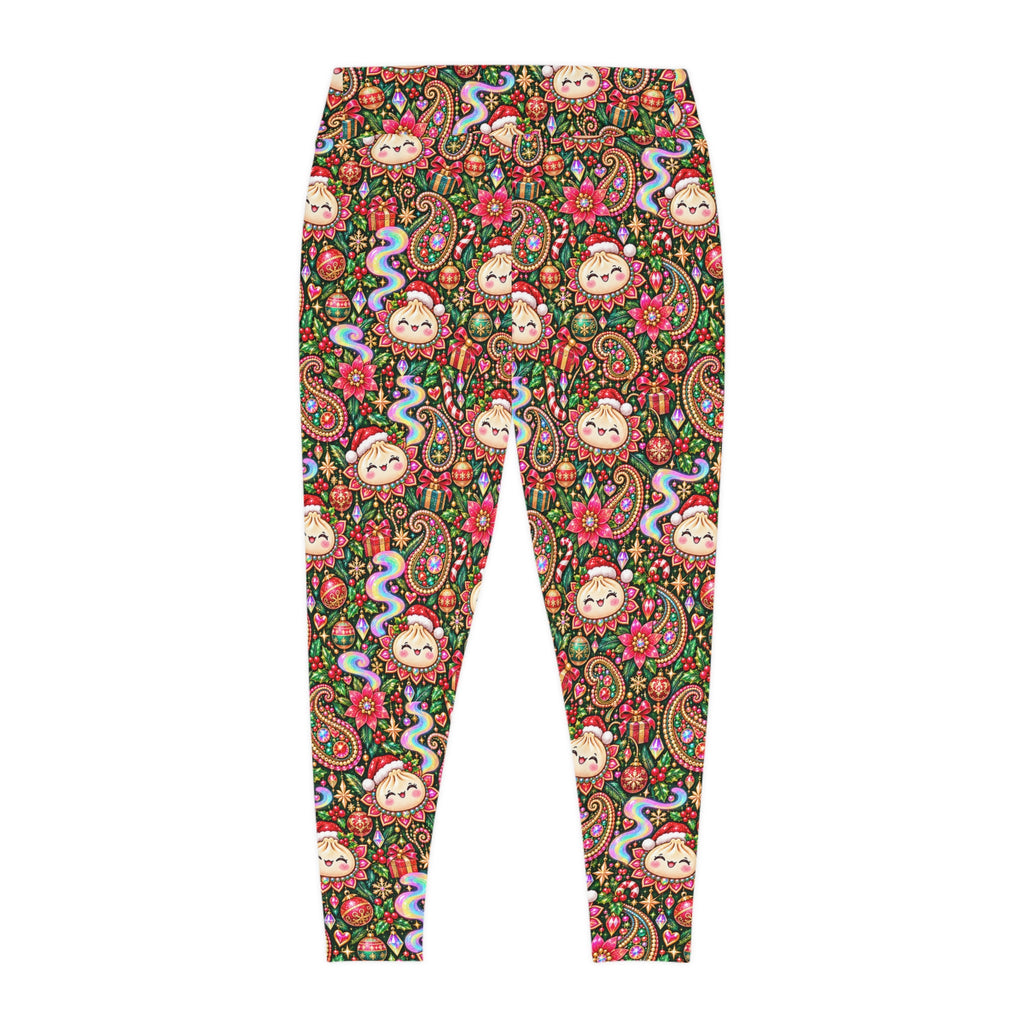 Merry Bunsmas Plus Size Christmas Leggings — Kawaii Dumpling Paisley