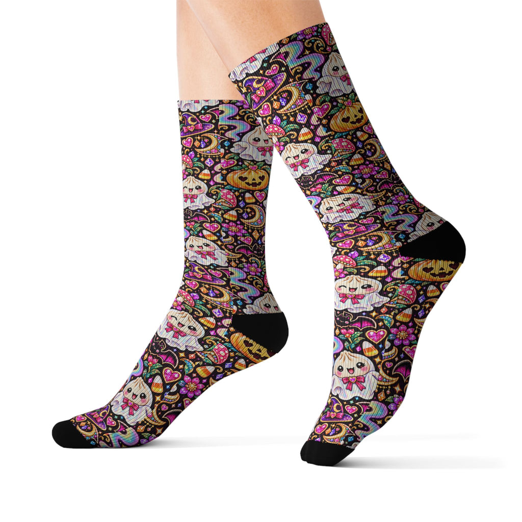 Spooky Buns Day of the Dead Crew Socks — Sugar Skull Dumplings