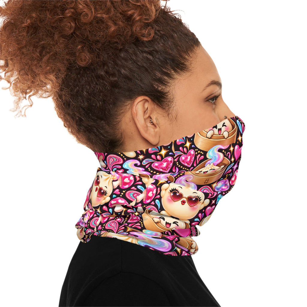 Kawaii Dumpling Neck Gaiter — Colorful Festival Face & Neck Cover