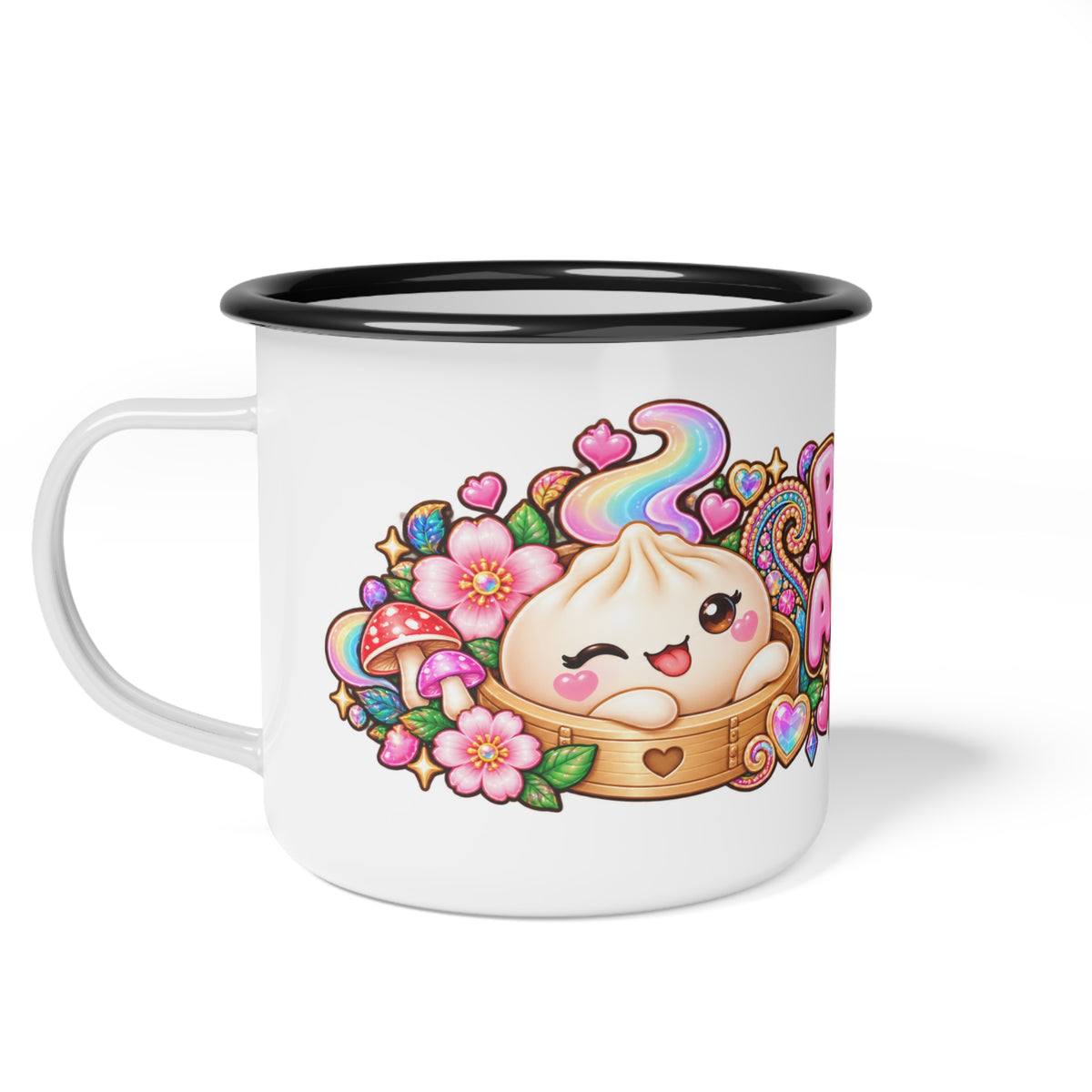 Bon Appétit, Babe Enamel Camp Mug — Kawaii Dumpling Cup