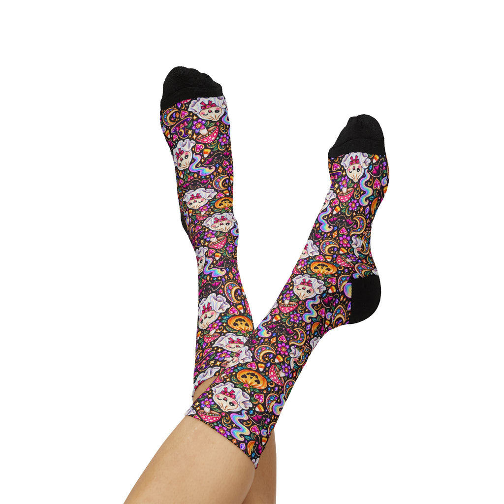 Spooky Buns Day of the Dead Crew Socks — Sugar Skull Dumplings