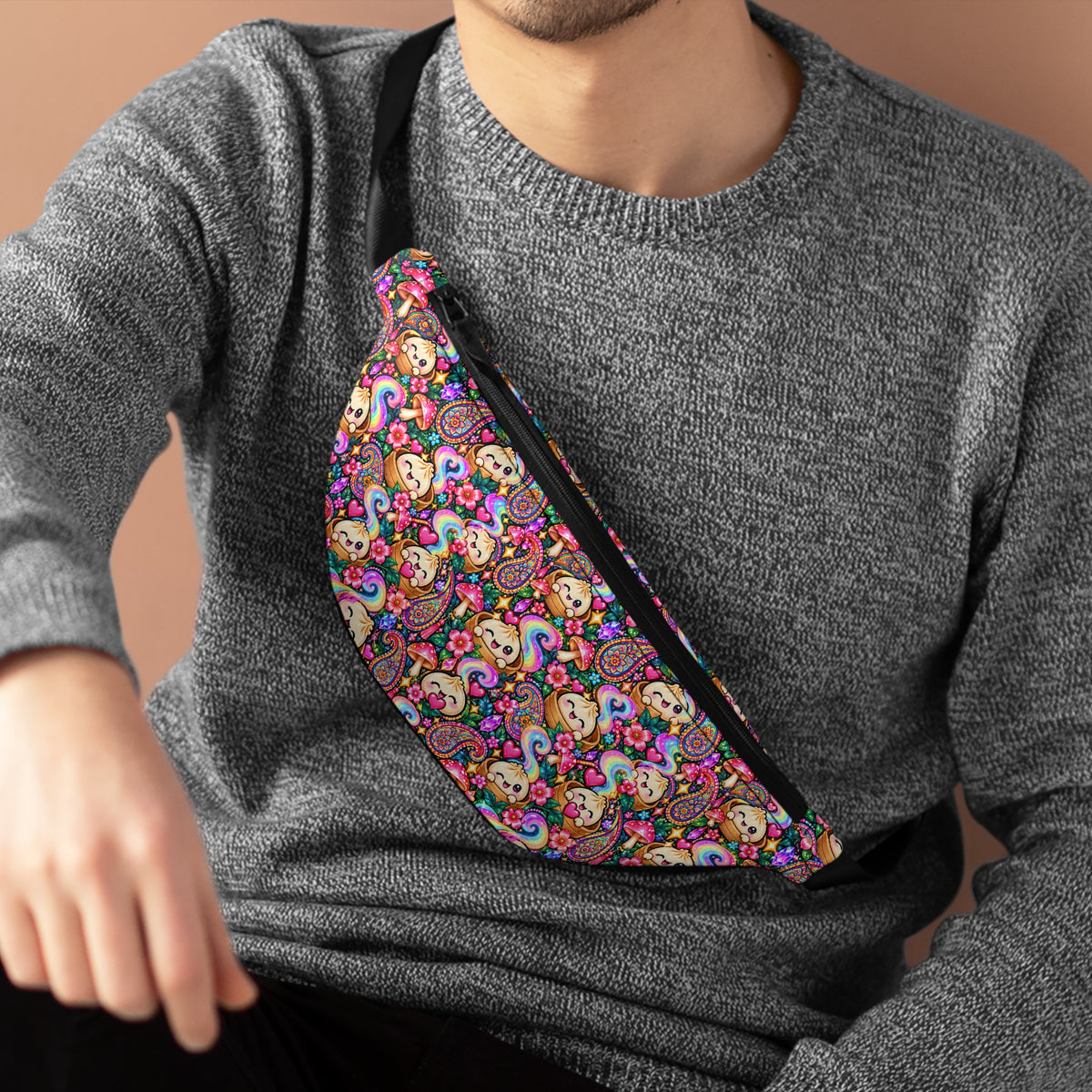 Cute Paisley Dumplings Fanny Pack — Colorful Hippie Festival Waist Bag