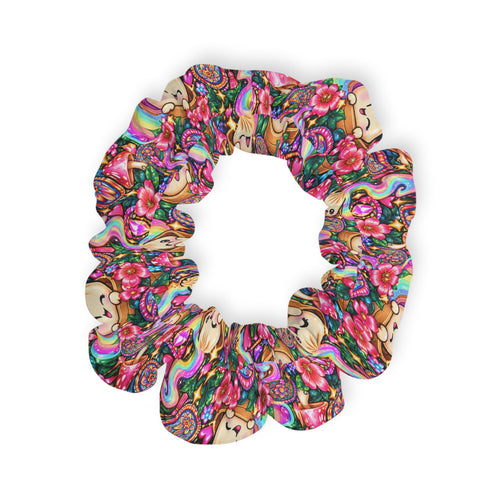 Colorful Kawaii Dumpling Floral Scrunchie — Cute Pastel Rainbow Hair Accessory