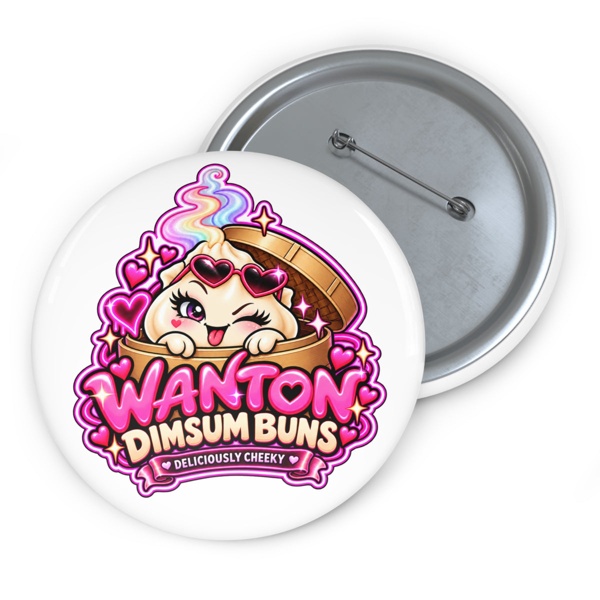 Wanton Dimsum Buns Pin Button — Kawaii Dumpling Badge