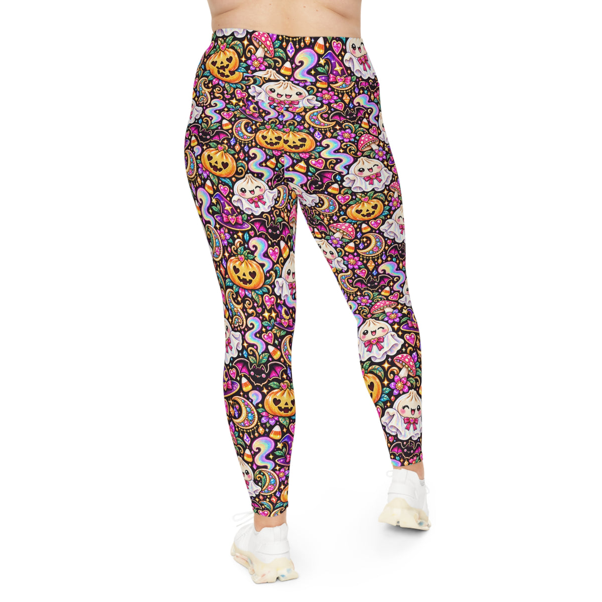 Spooky Buns Plus Size Halloween Leggings — Ghost & Pumpkin Dumplings