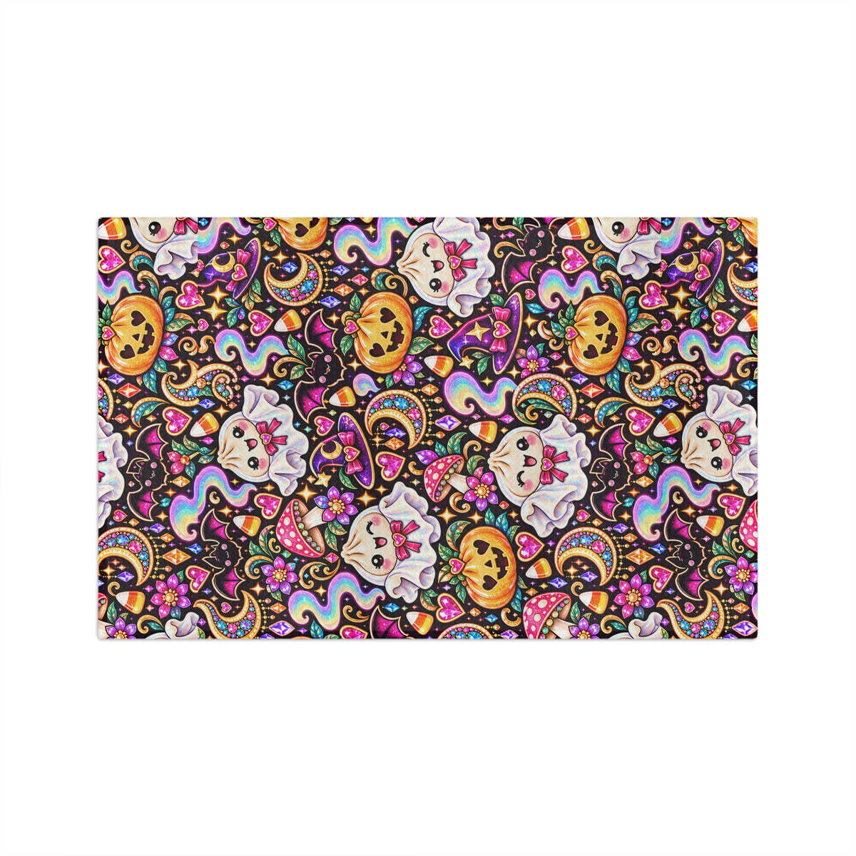 Halloween Kawaii Ghost & Jack-O'-Lantern  Dumpling Microfiber Tea Towel