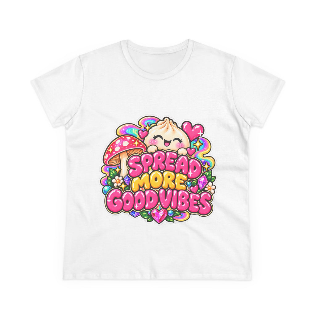 Good Vibes Tee — Cute Kawaii 'Spread More Good Vibes' Women's T-Shirt