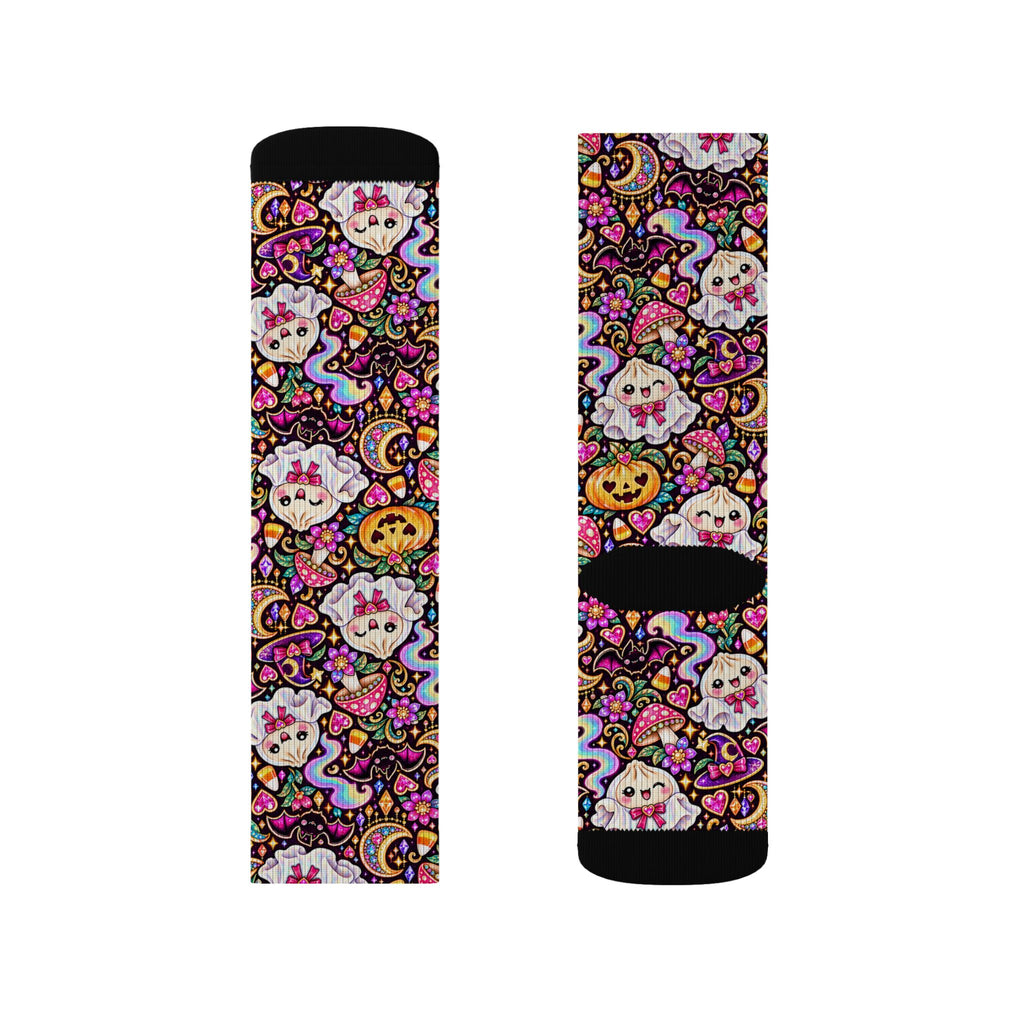 Spooky Buns Day of the Dead Crew Socks — Sugar Skull Dumplings