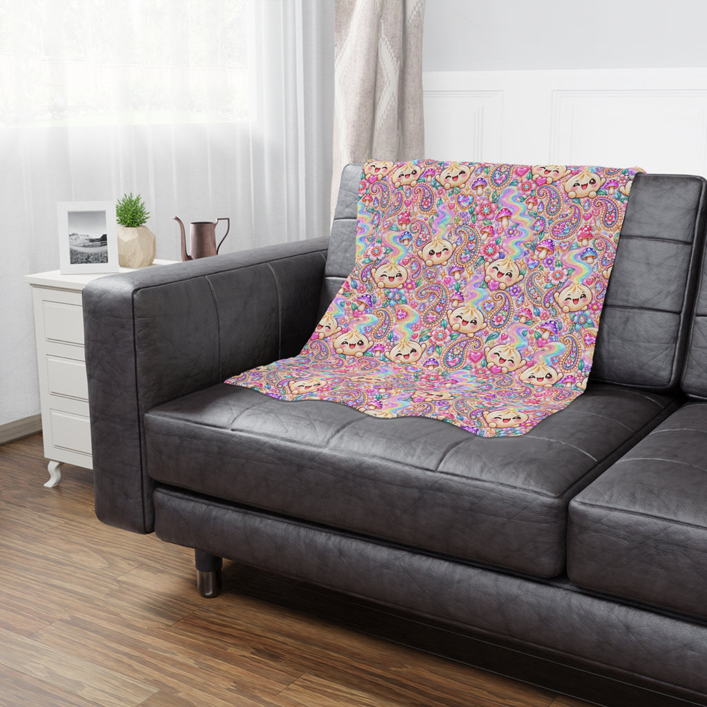 Cozy Buns Club Minky Blanket — Pastel Dumpling Plush Throw