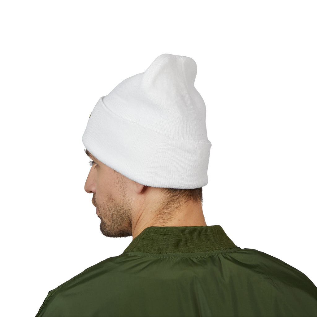 Embroidered Floral 'Love' Cuffed Beanie "Spread More Good Vibes"