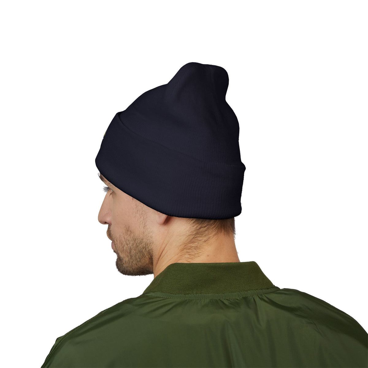 Embroidered Floral 'Love' Cuffed Beanie "Spread More Good Vibes"