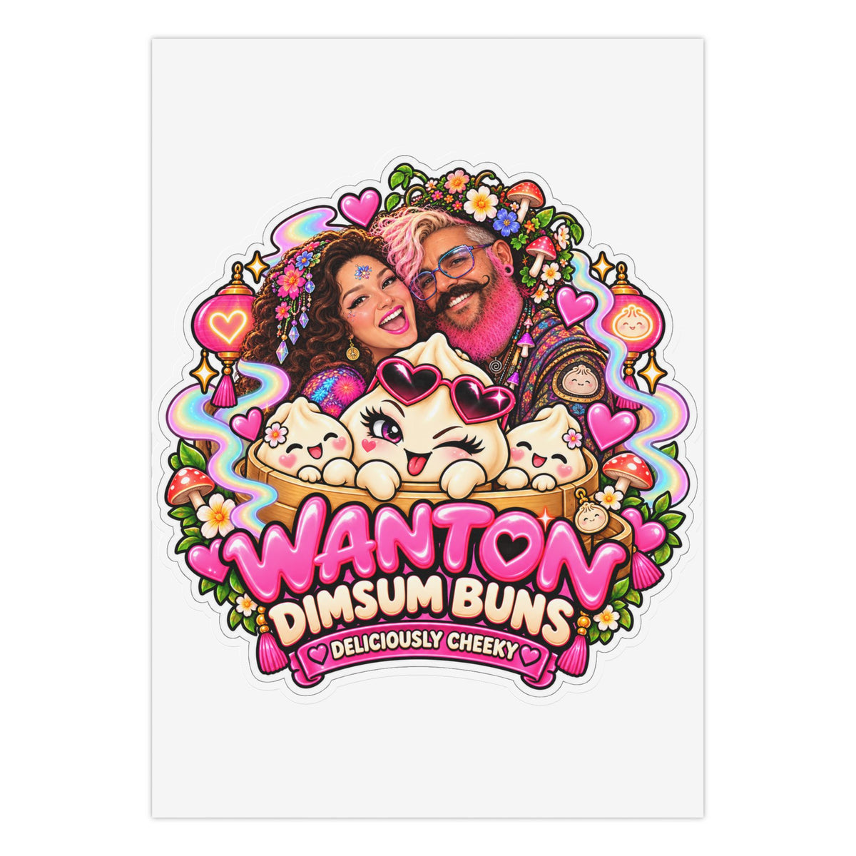 Wanton Dimsum Buns Sticker Sheet — Cheeky Kawaii Vinyl Stickers