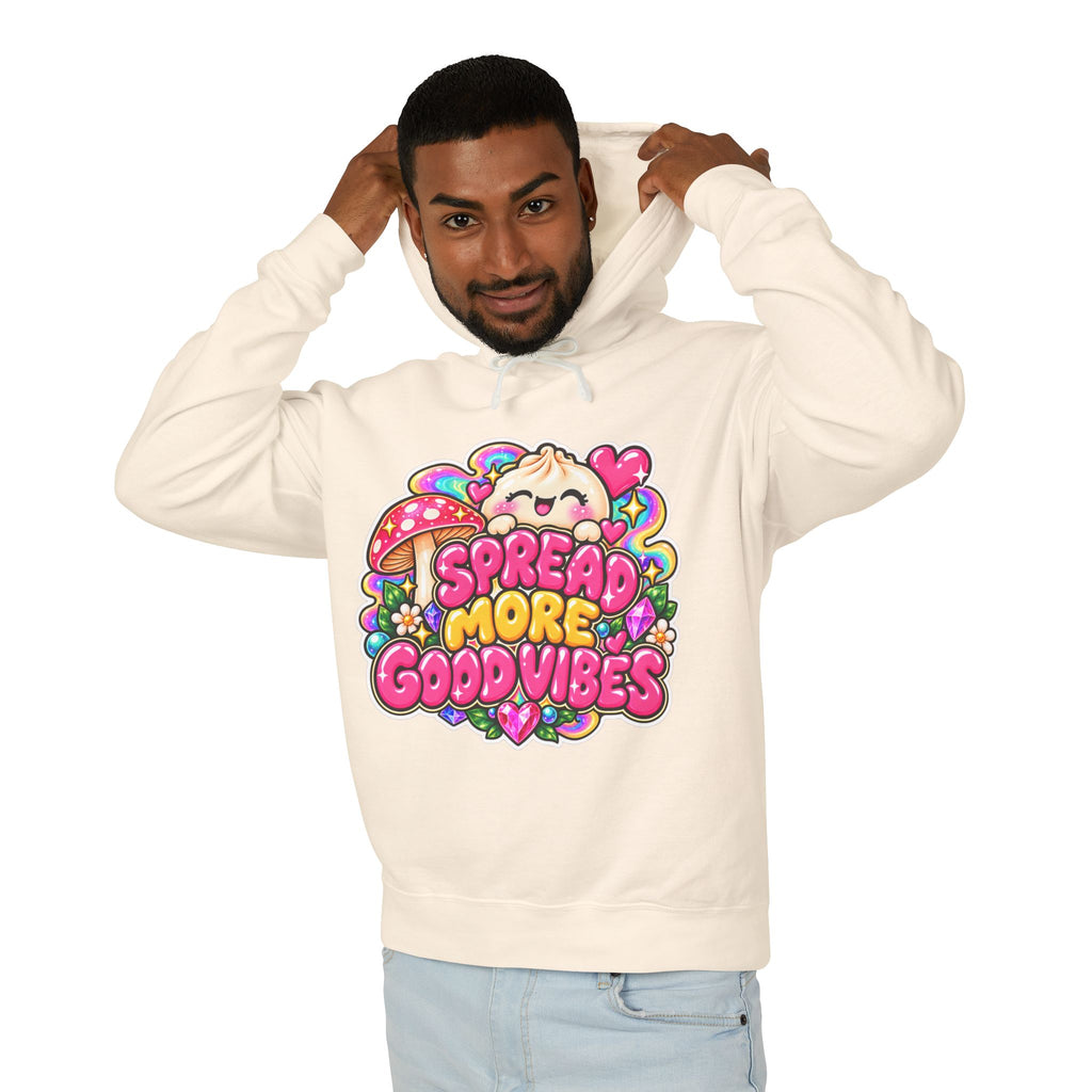 Good Vibes Hoodie — "Spread More Good Vibes" Cute Kawaii Graphic Pullover