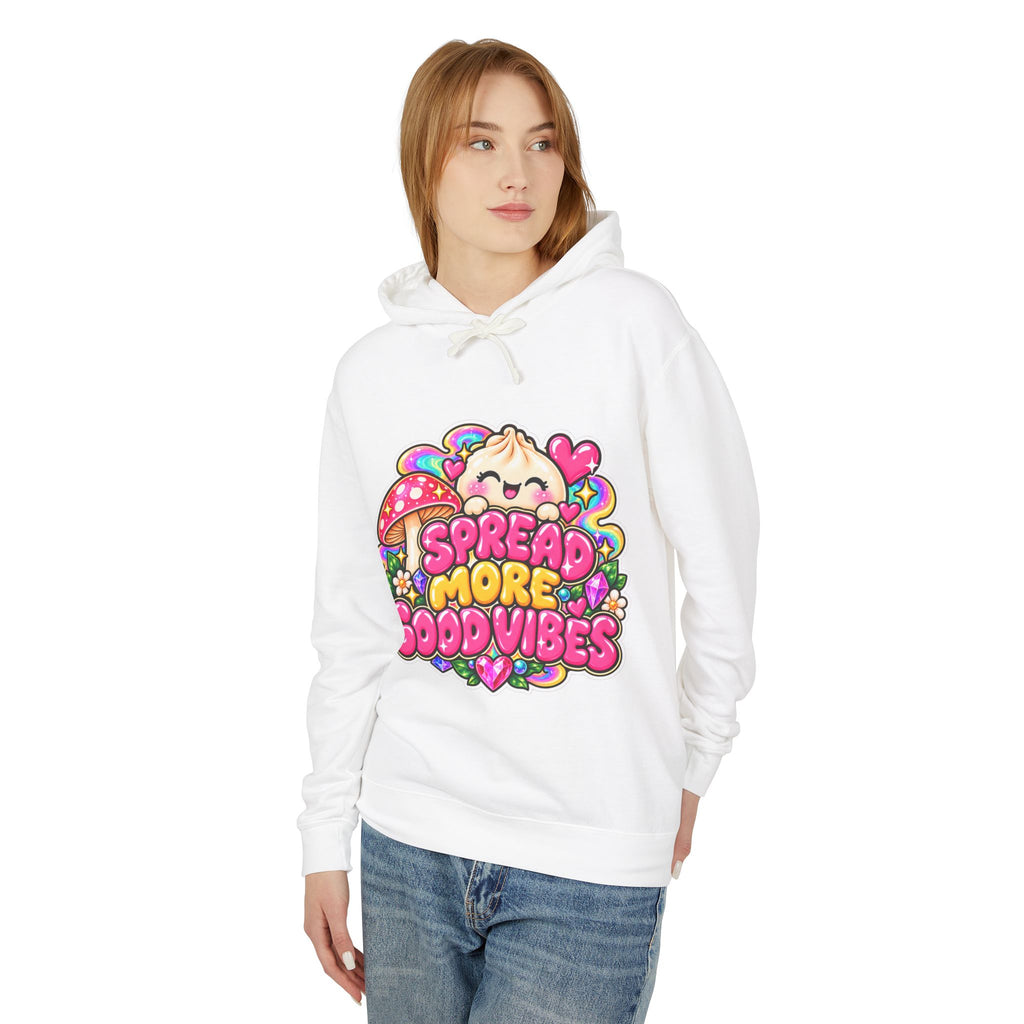 Good Vibes Hoodie — "Spread More Good Vibes" Cute Kawaii Graphic Pullover