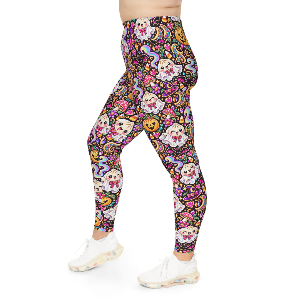 Spooky Buns Plus Size Halloween Leggings — Ghost & Pumpkin Dumplings
