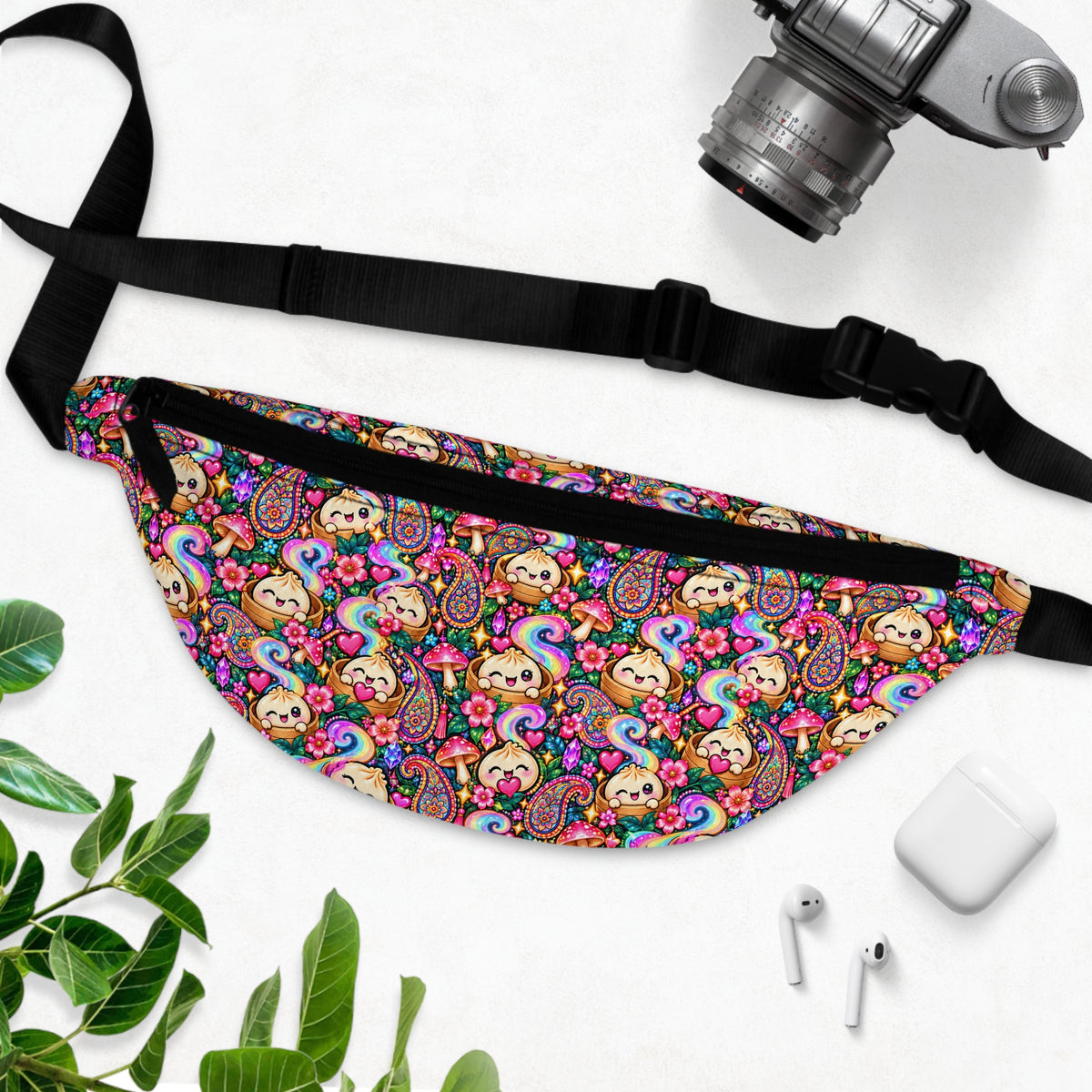 Cute Paisley Dumplings Fanny Pack — Colorful Hippie Festival Waist Bag